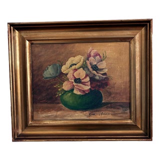 Still Life with Flowers, Oil Painting, Framed For Sale
