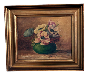 Still Life with Flowers, Oil Painting, Framed