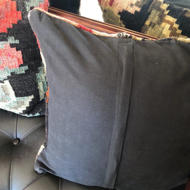 Vintage Karabagh Region Rose Kilim Pillows - A Pair For Sale - Image 4 of 9
