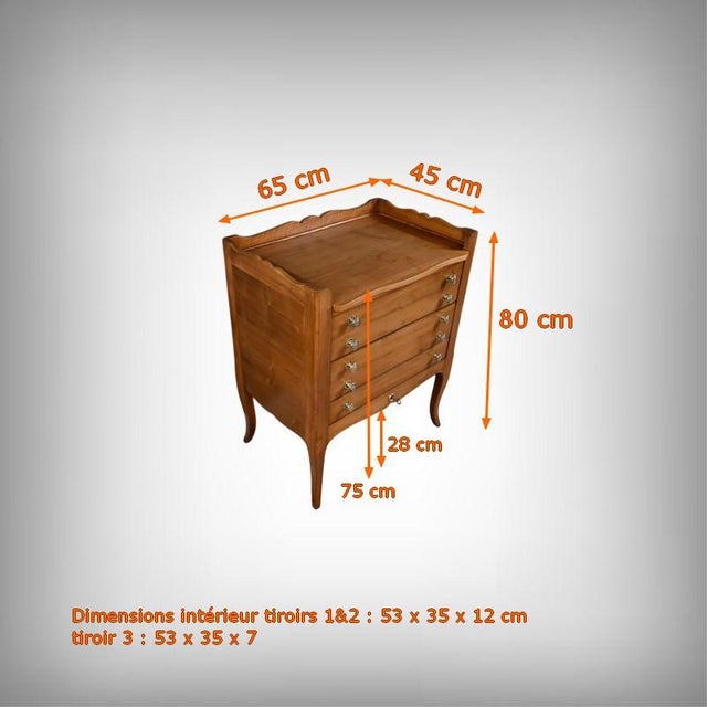 Small Chest of Drawers in Walnut, 1940 For Sale - Image 16 of 18