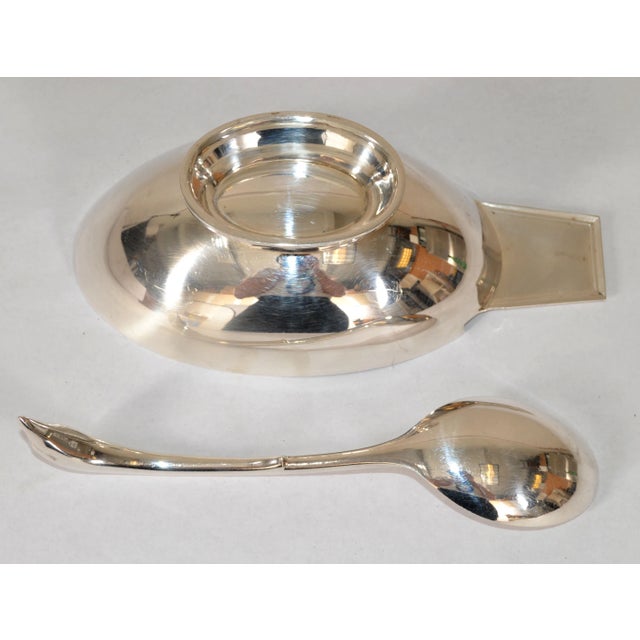 1935s Christofle France Gallia Silver Plate Sauceboat & Swan Ladle Art Deco For Sale - Image 10 of 12