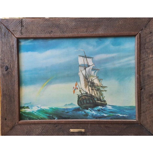 "Discovery" Tall Sailship, Oil on Board For Sale - Image 10 of 14