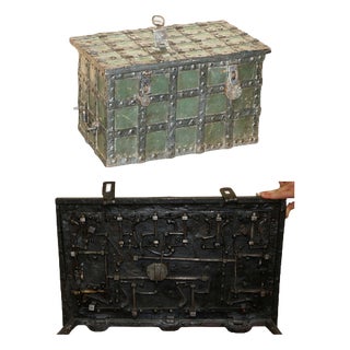 German Wrought Iron Safe Chest, Mid-17th Century For Sale