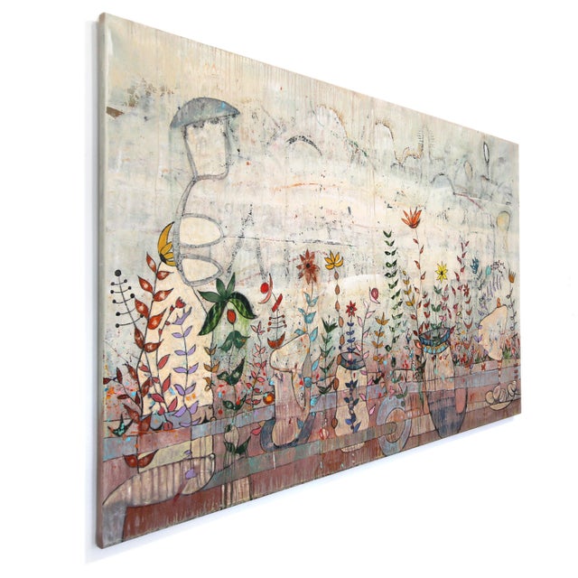 Contemporary Mid-Hudson Inscape - Large Abstract Expressionist Mixed Media Painting on Canvas by Bruce Rubenstein For Sale - Image 3 of 9