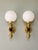 Hollywood Regency Brass Wall Sconces with White Opaline Glass Globes, 1970s, Set of 2 For Sale - Image 9 of 13