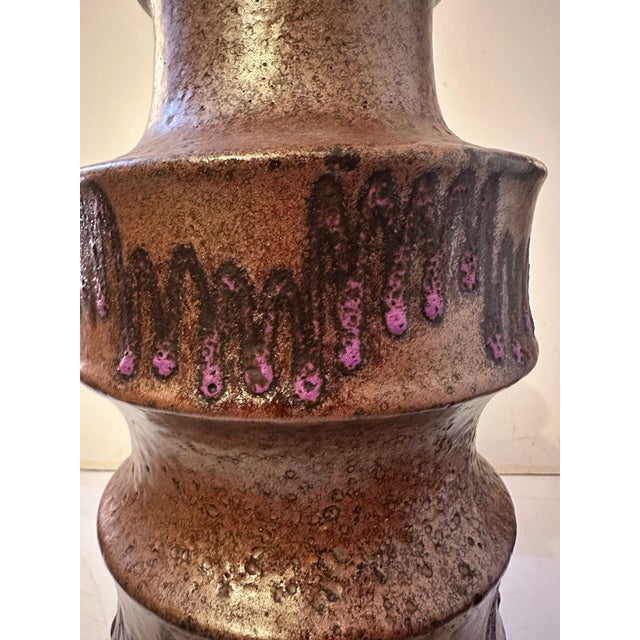 1960s West German Lava Glaze Vase For Sale - Image 5 of 9