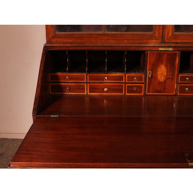 English Mahogany Glazed Secretaire, 1700s For Sale - Image 4 of 16