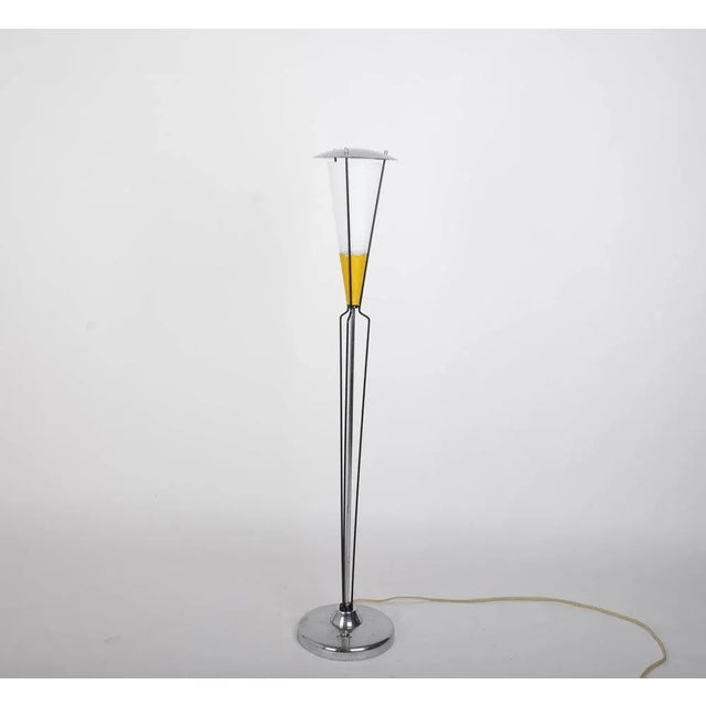 Rare Minimalist floor lamp produced by ZUKOV manufacture based Prague. Zukov Manufacture before WW2 was owned by famous...
