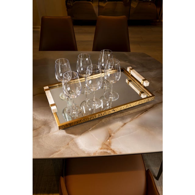Traditional Artemis Tray with Travertine Handles For Sale - Image 3 of 8