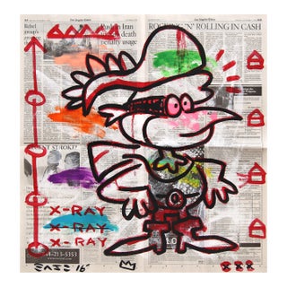 Rocking 'N' Rolling - Original Figurative Cartoon Pop Art Painting by Gary John For Sale