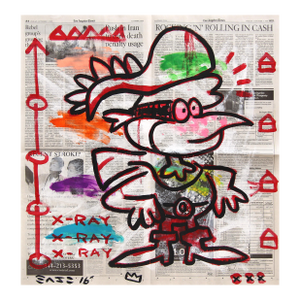 Rocking 'N' Rolling - Original Figurative Cartoon Pop Art Painting by Gary John
