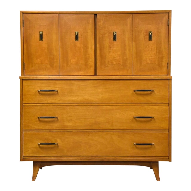 Bleached Walnut Mcm Tall Dresser Mid Century Modern Chairish