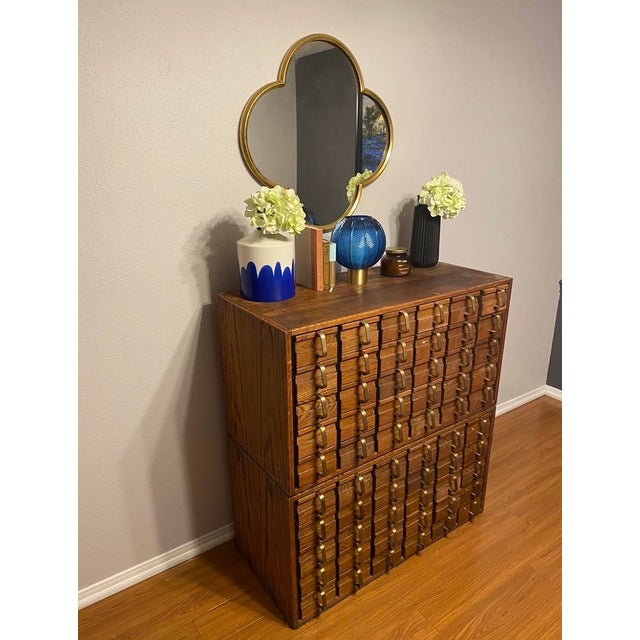 1940s Authentic Jens Risom 60-Drawer Library Card Catalog / Apothecary Cabinet – Mid-Century Modern For Sale In Houston - Image 6 of 6