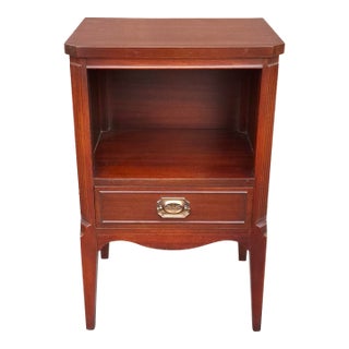 Mid 20th Century Refnished Federal Style Satin Mahogany Single Drawer Nightstand For Sale