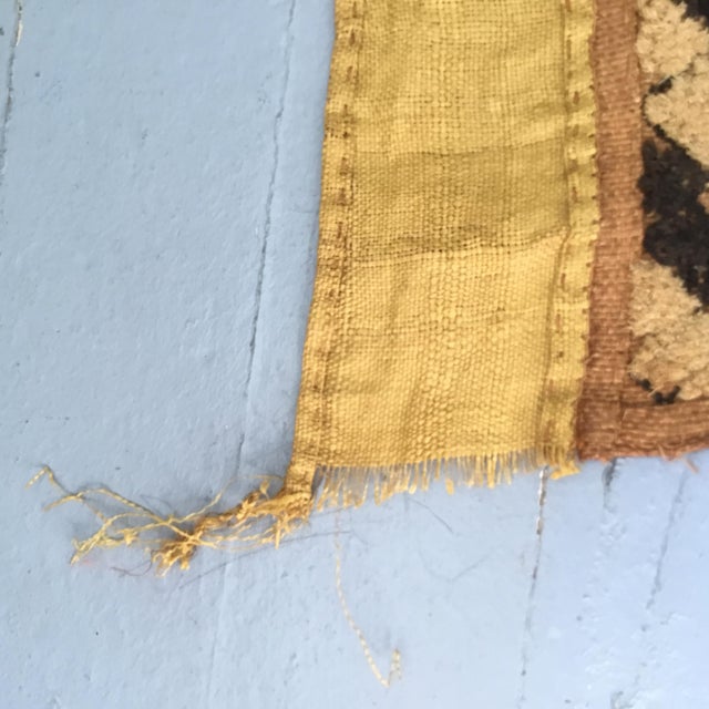 Brown Late 20th Century Kuba Raffia Patchwork Embroidered Appliquéd Abstract Shell & Beaded Cloth Textile Art For Sale - Image 8 of 11