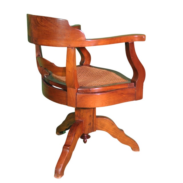 Mid 19th Century Victorian Swivel Chair with Mesh Seat, 1860 For Sale - Image 5 of 9