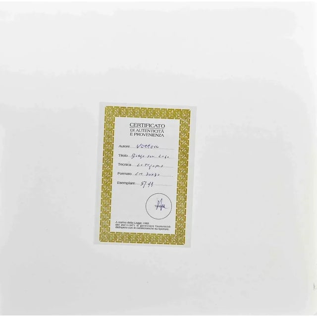 The village on the lake is a lithograph attributed to nicholas verrall (1945) in the late 20th century. Hand-signed on the...