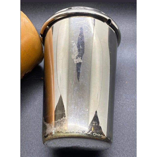 1930s Vintage German Travel Cocktail Shaker With 4 Nesting Cups DRGM - Set of 9 For Sale - Image 5 of 11