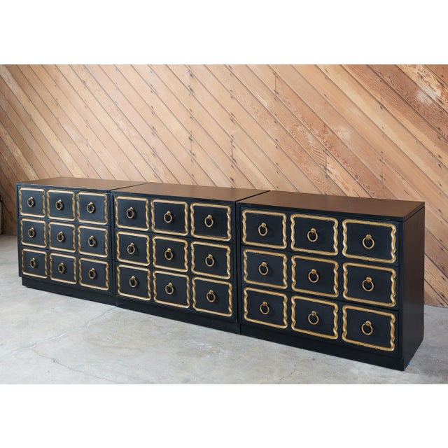 Dorothy Draper Set of Three Dorothy Draper Espana Chests in Black Bean For Sale - Image 4 of 18