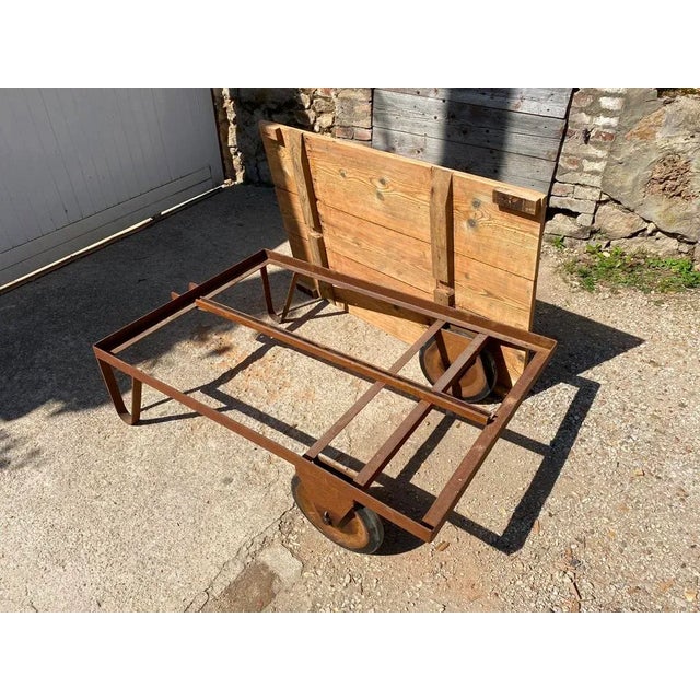 Brown Vintage Industrial Coffee Table, 1950 For Sale - Image 8 of 12