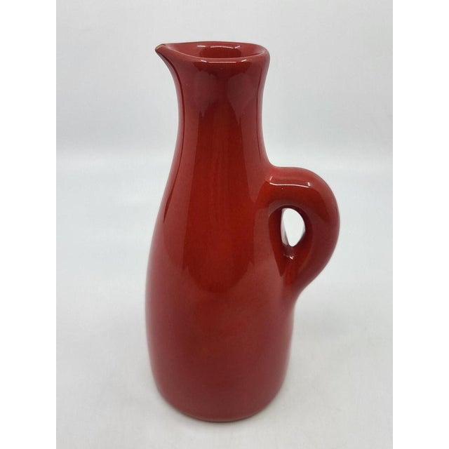 Ceramic Vintage French Ceramic Bottle in Red by Robert Picault for Vallauris, 1950 For Sale - Image 7 of 14