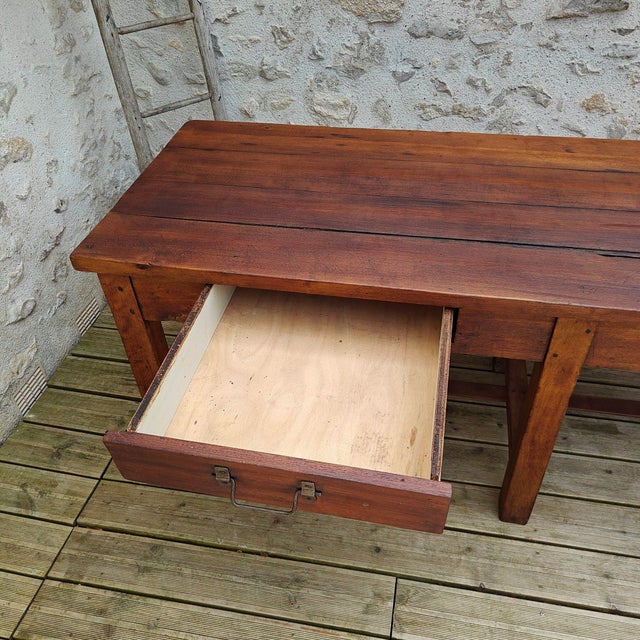Antique Six-Legged Farmhouse Table, 1940s For Sale - Image 14 of 18