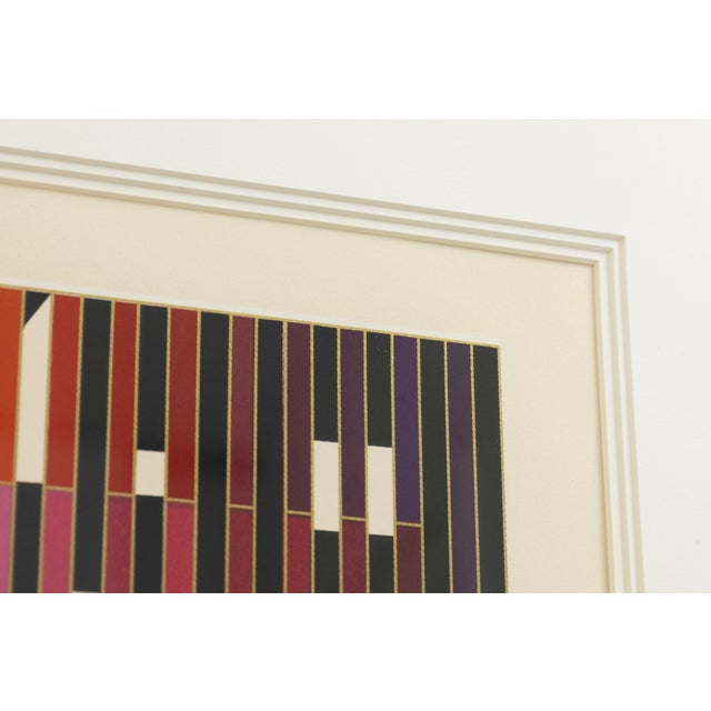 Paper Yaacov Agam Sparkling Night Rainbow 1981 Signed Op Art Serigraph 170/180 Framed For Sale - Image 7 of 7