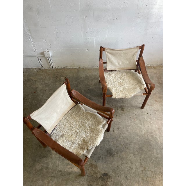 Wood Arne Norell Sirocco Safari Chairs Scandinavian Modern - A Pair For Sale - Image 7 of 18