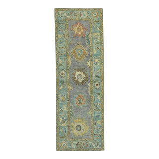 Turkish Oushak Rug 2'10" x 8'3" #19534 For Sale