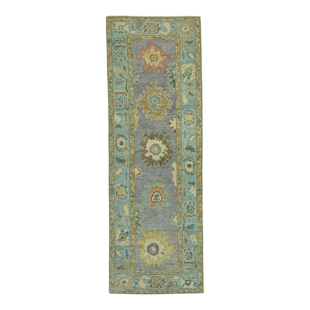 Turkish Oushak Rug 2'10" x 8'3" #19534 For Sale