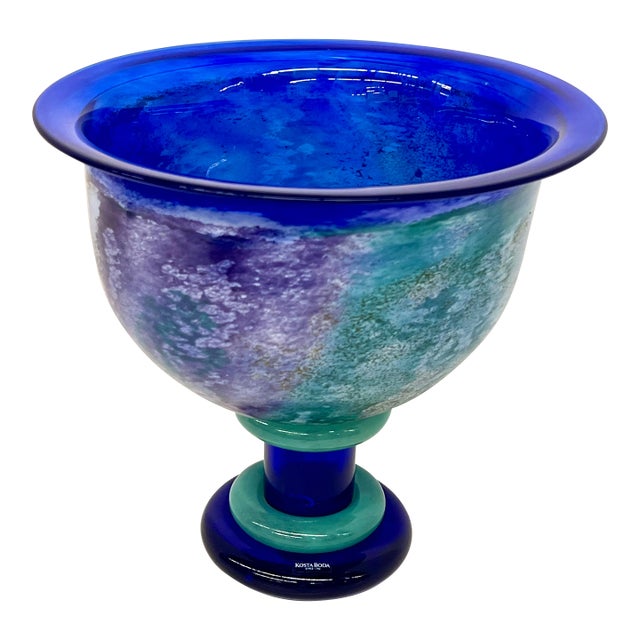 Vintage Kosta Boda Can Can Pedestal/Compote Bowl Designed by Kjell Engman- Signed For Sale