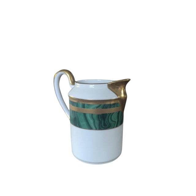 Green Vintage Christian Dior Guadron Malachite Fine China Milk Creamer Pitcher For Sale - Image 8 of 17