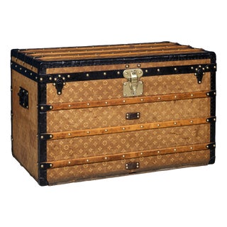 Antique Trunk in Woven Canvas from Louis Vuitton, 1890 For Sale