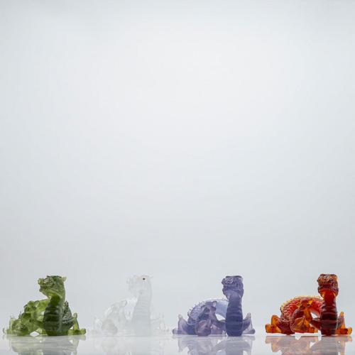 Brown, Green, Clear and Violet Art Glass Dragon Sculptures from Daum, France, 1970s For Sale - Image 16 of 18