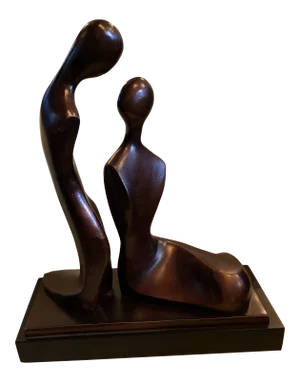 1980s Modern Bronze Color Couples Figure