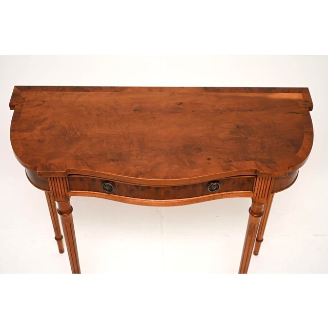 1950s Antique Regency Yew Wood Console Table, 1950 For Sale - Image 5 of 8