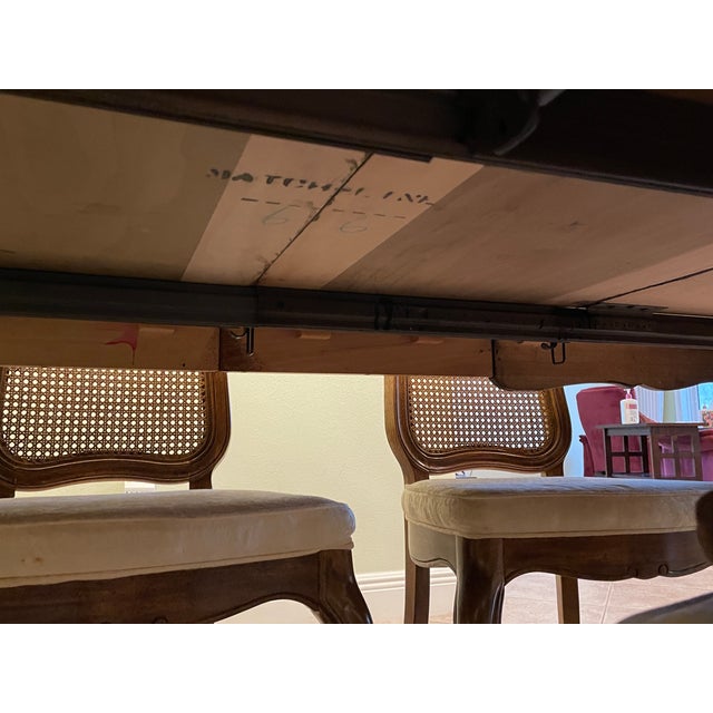 French Provincial Extendable Dining Table & 6 Chairs For Sale - Image 9 of 16