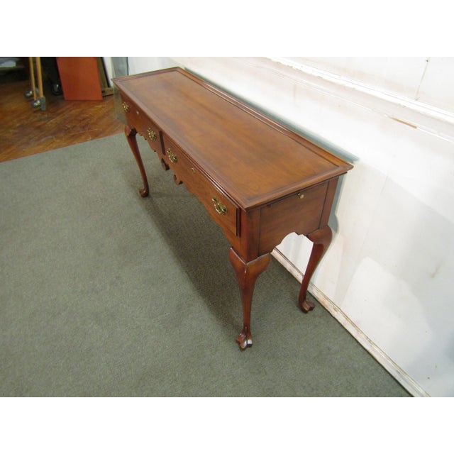 Traditional Statton Solid Cherry Console Table For Sale - Image 3 of 9