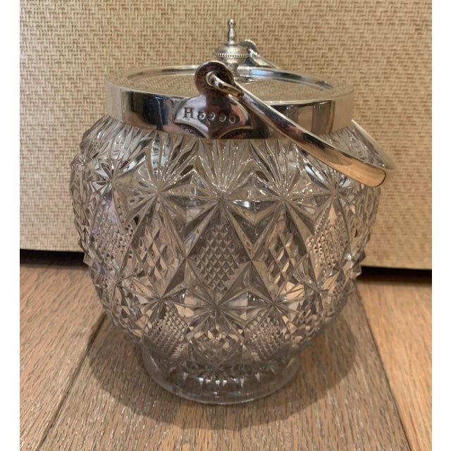 Mid 20th Century Mid 20th Century Crystal and Silver Biscuit Jar For Sale - Image 5 of 8