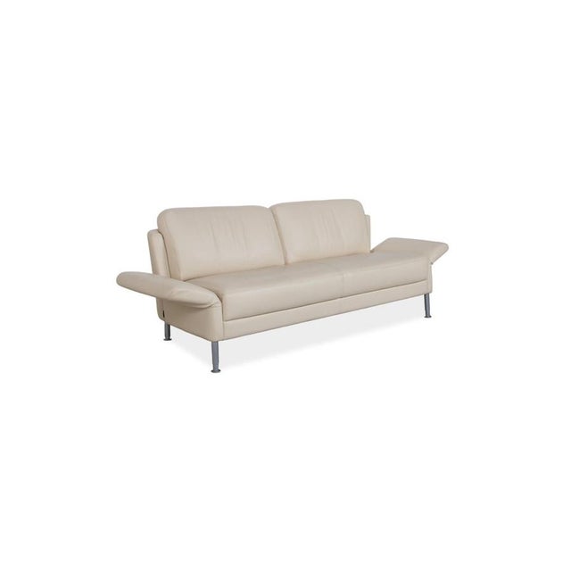 Cream Leather Nimbus Three-Seater Sofa with Manual Function from Intertime For Sale - Image 5 of 18