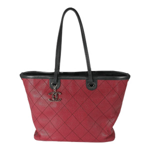 Burgundy Quilted Caviar Fever Tote