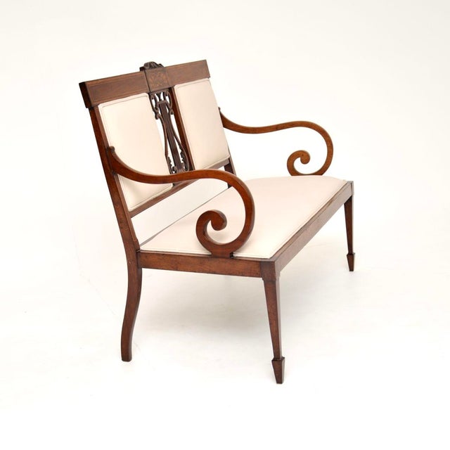 Antique Edwardian Settee, 1900s For Sale - Image 3 of 11