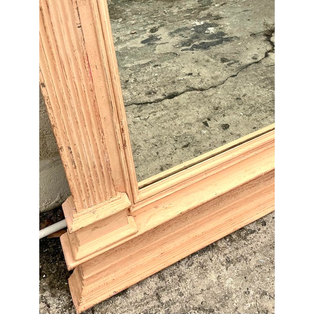 Vintage Boho Patinated Carved Column Mirror For Sale In West Palm - Image 6 of 6