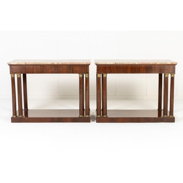 19th Century Italian Mahogany Console Tables, Set of 2 For Sale - Image 6 of 15