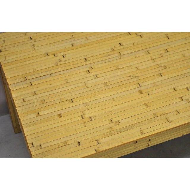 Vintage Hollywood Regency Real Bamboo Faux Rattan Palm Beach Coffee Table For Sale - Image 4 of 8