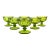 Mid 20th Century Mid Century Modern Indiana Glass Green Coupe Glasses - Set of 6 For Sale