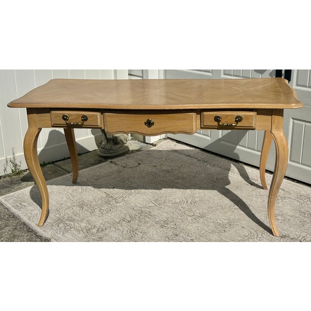 Vtg. National Mt.Airy Country French Style Three Drawer Desk/Writing Table For Sale In Philadelphia - Image 6 of 15