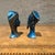 Blue and Gold-Toned Bust Figurines Male & Female Paper Weights For Sale - Image 4 of 15