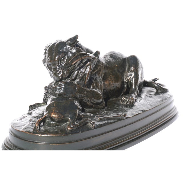 Antoine Louis Barye “Tiger devouring A Gazelle” For Sale - Image 4 of 10