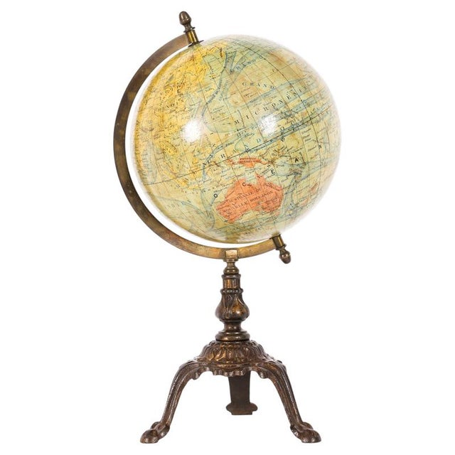 Antique French Terrestrial Globe by Lebegue & Cie, 1880 For Sale - Image 16 of 16